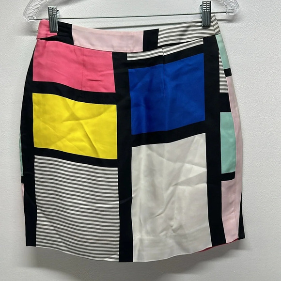 Kate Spade Barry Mini Skirt The Rules Color Block Striped Colorful White Size 4 - Picture 4 of 6